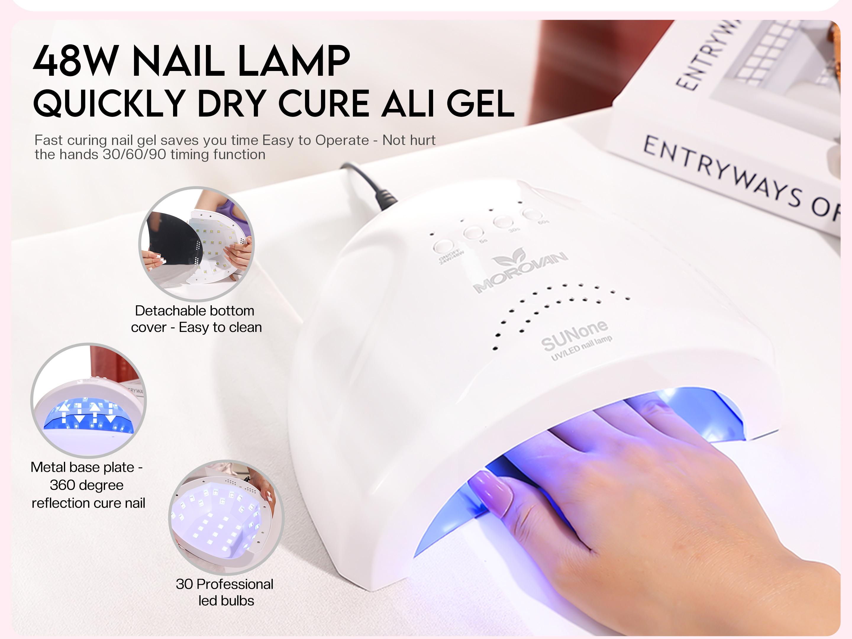 Morovan Professional Poly Gel Nail Kit 8 Colors Poly Gel Kit with U V Lamp 48W and all nail tools for Beginners with Everything