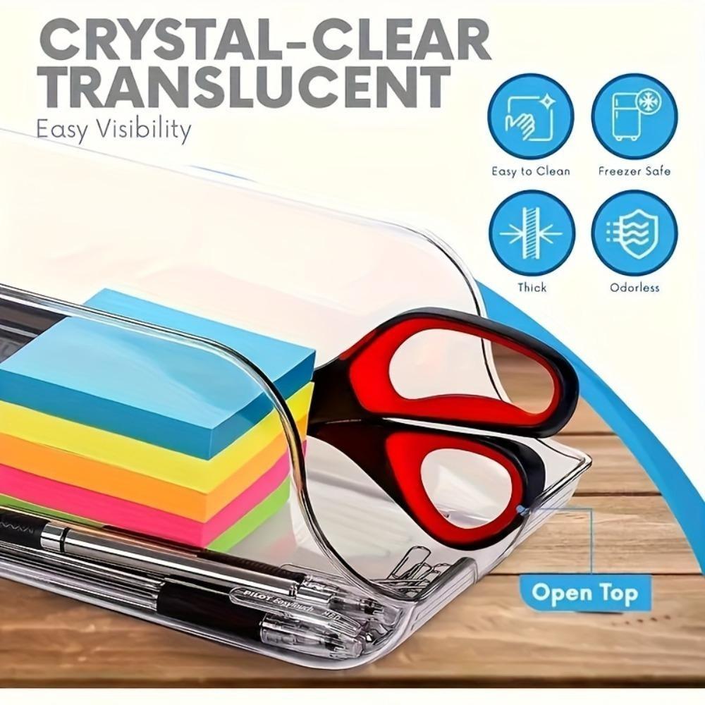 Transparent Plastic Refrigerator Storage Box Set, Organize Cans, Beverages, Kitchen Essentials, Compact Design for Efficient Organization, Refrigerator Accessories