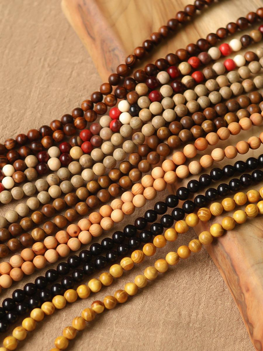 Sandalwood multi-bead stacked bracelets, new Chinese-style multi-ring wooden bracelets, Buddhist bead jewelry for meditation, odor-eliminating fragrant bracelets, collectibles