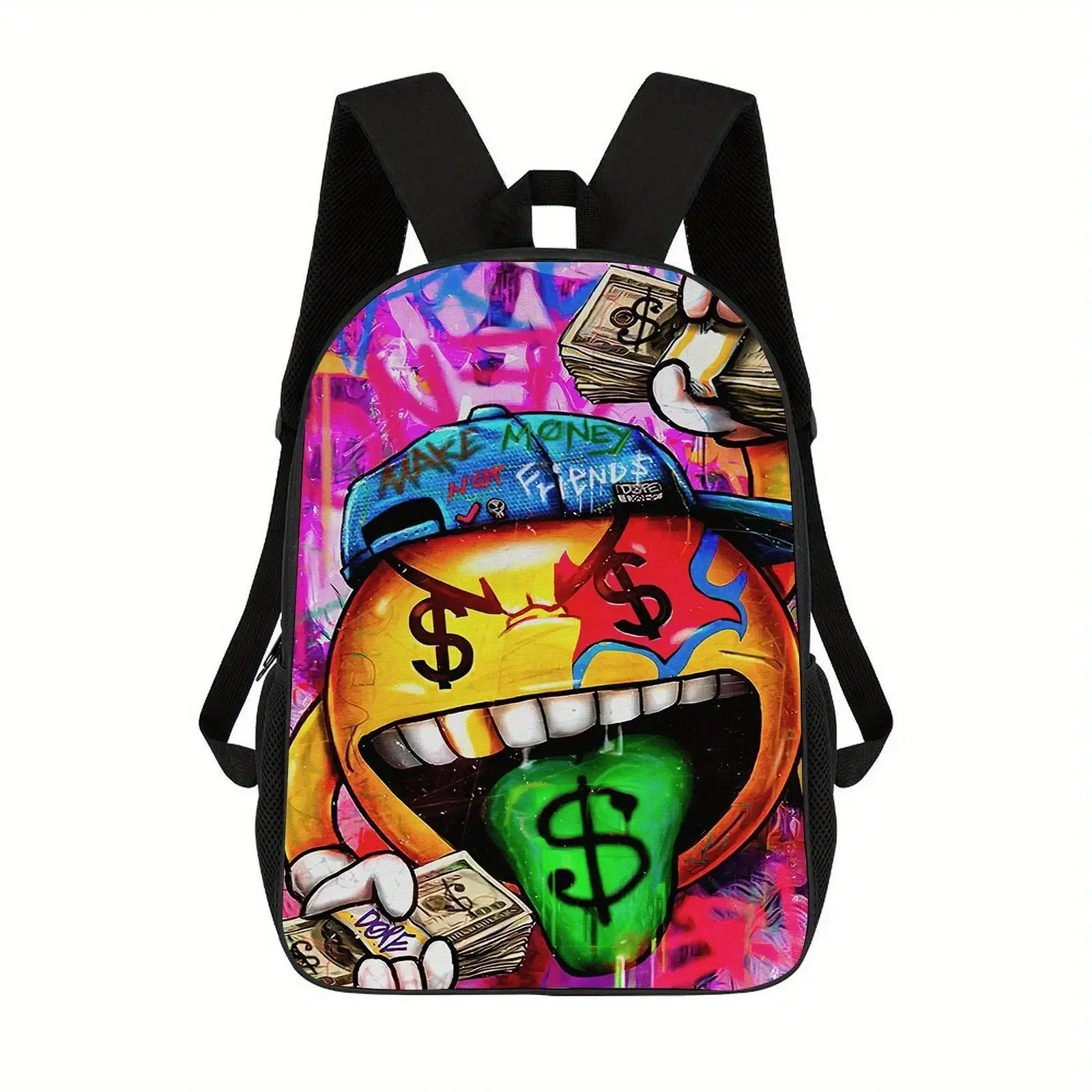 Unisex Preppy Retro Hip-Hop Vibrant Dragon Motif Synthetic School Backpack - Adjustable Straps, Lightweight, High-Capacity, Multi-Compartment, Waterproof, Zipper Closure, Hangable, Dustproof, Minimalist, Machine Washable Teen Holiday Luggage, Backpacks Fo