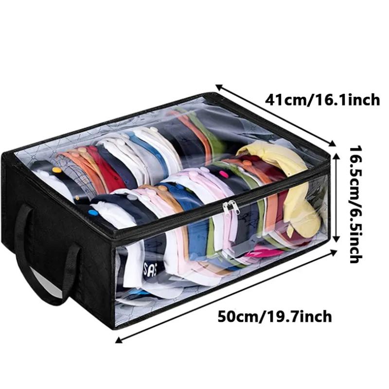 Wide Brim Hat Storage Rack, Baseball Cap Organizer, Large Capacity Hat Hanger, Closet Hat Holder, Holds Up to 40 Hats, Hat Storage Bag
