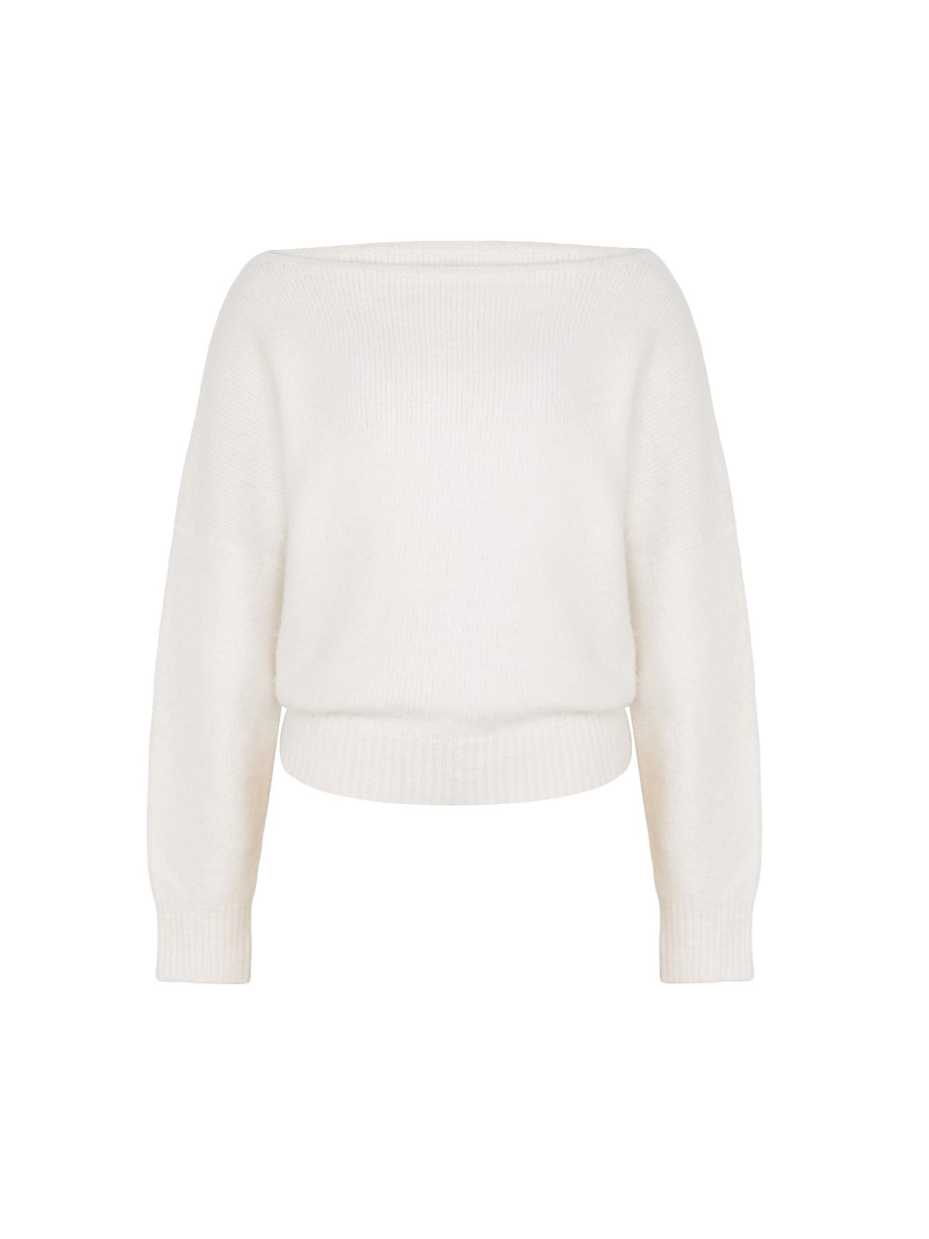 Women's Fashion Casual Soft Knit Sweater, Asymmetrical Shoulder Long Sleeve Pullover, Loose Fit Fall & Winter Wear