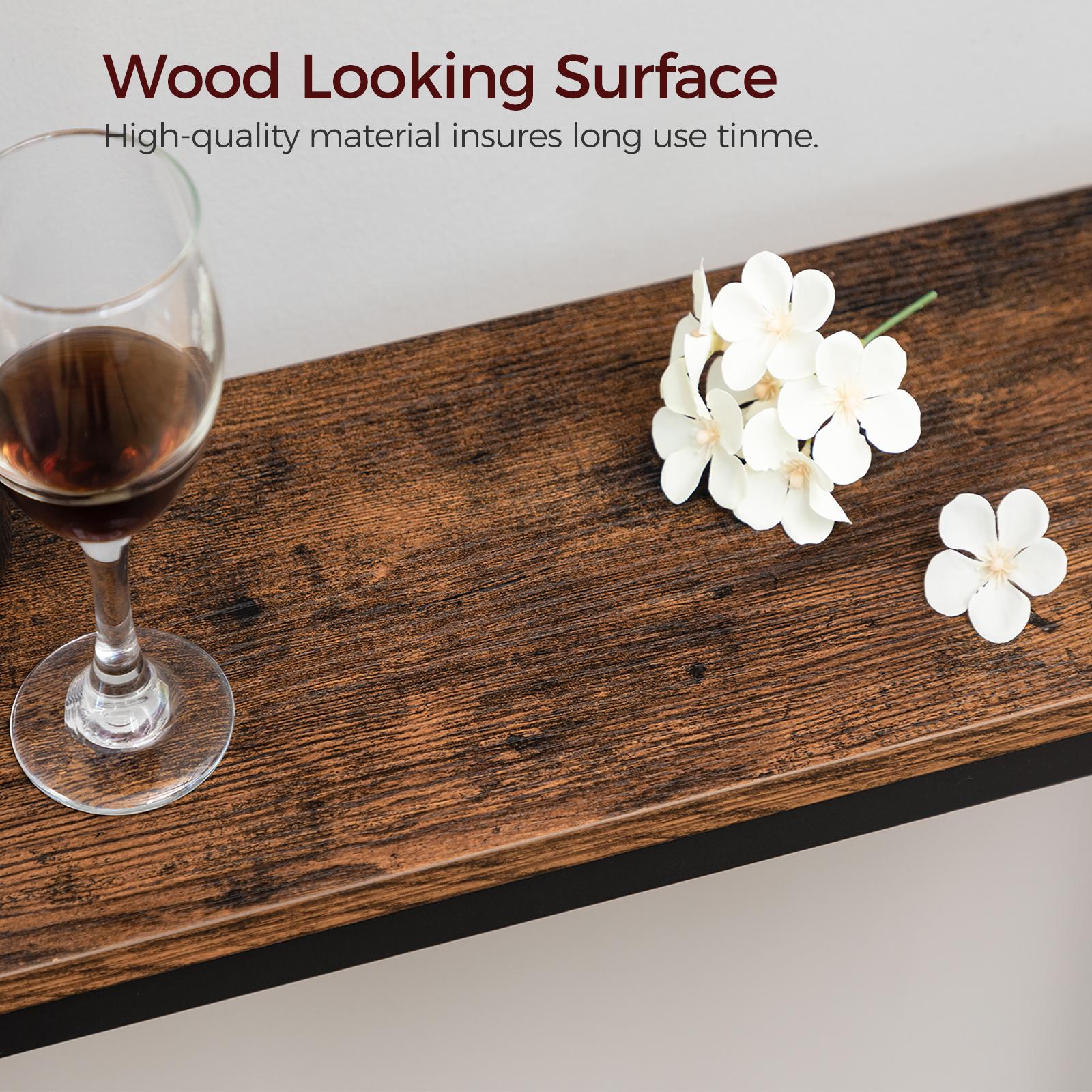 MAHANCRIS 78.7" Console Table with Power Outlet, for Entryway, Hallway, Foyer, Living Room, Rustic Brown