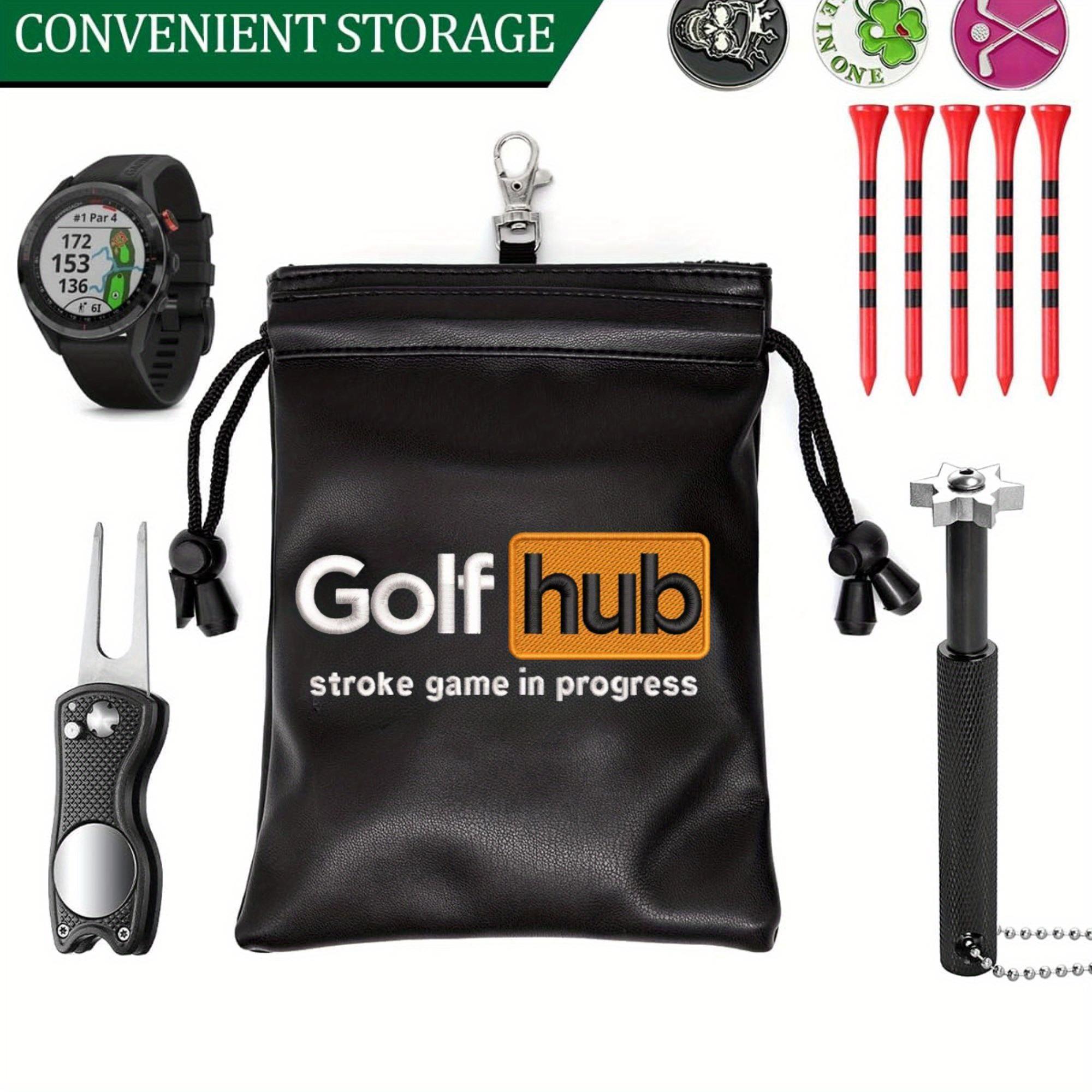 Durable Waterproof Golf Valuables Pouch, Golf Tee Pouch with Drawstring Closure, Portable Ball Pouch for Men Golfers, Unique Gift Idea, Golf Accessories