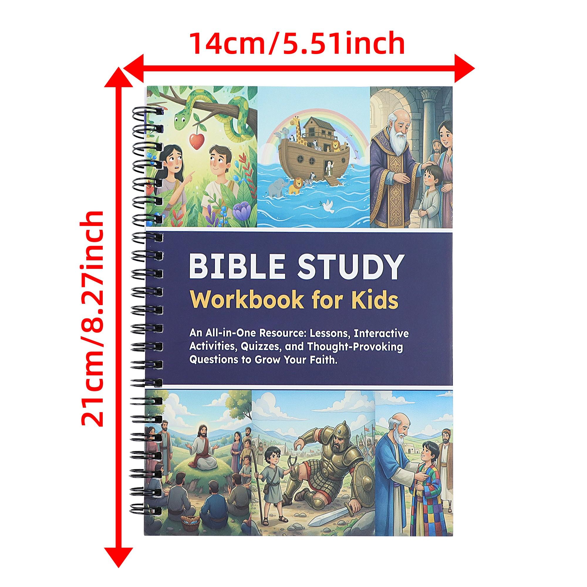 Bible Study Workbook for Kids, Lessons, Activities, Quizzes, Questions, Deepen Faith, Bible Study Activity Books for Children