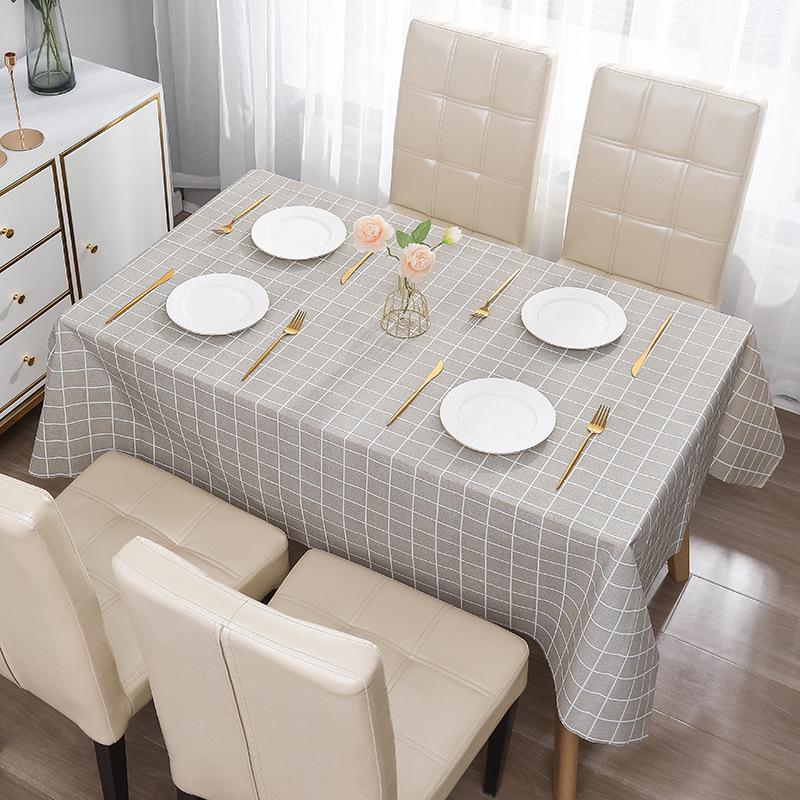 Nordic Style Plaid Tablecloth, Waterproof and Oil-Resistant, Easy to Clean, Home Dining Table, Desk, Picnic Scene
