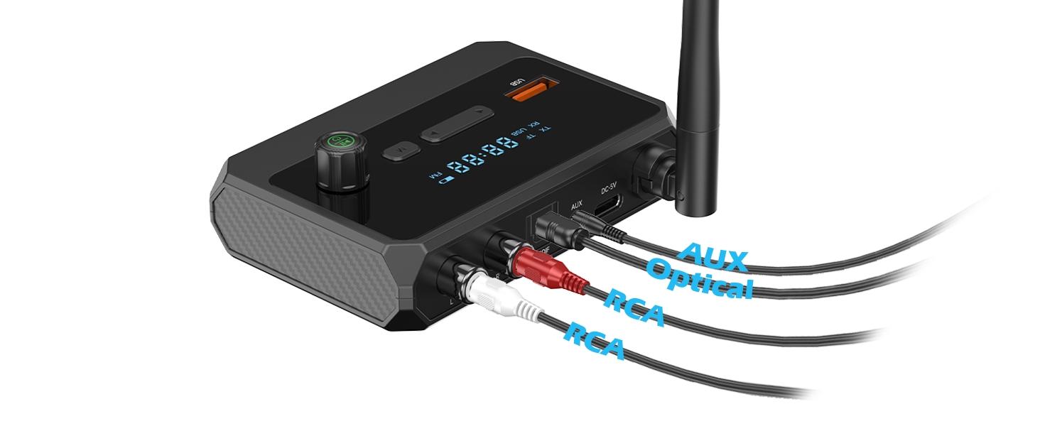 Wireless 5.3 Receiver, Home Stereo Audio Adapter, HD Music Streaming, Supports Fiber Optic and 3.5mm Interface, Speaker Adapter, Modern Audio Technology