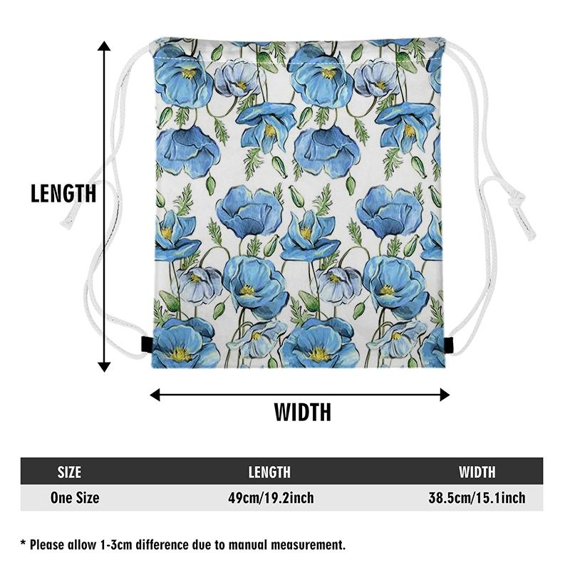 1pc 19.2x15.1 inch Flowers pattern drawstring bag, large capacity cartoon-patterned backpack, suitable for lightweight use in the gym, office, and travel. It can be used as a storage bag or as a holiday gift for friends. 3.30PYT-1