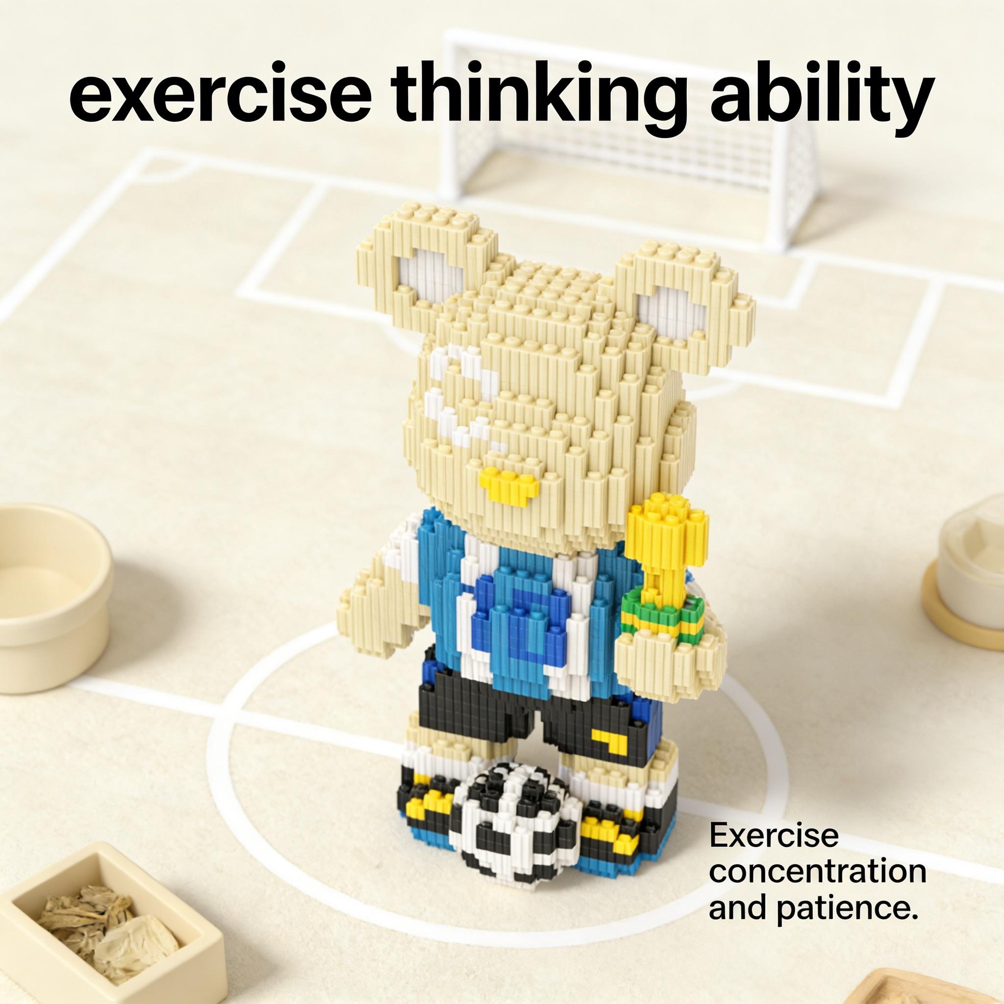 10 Championship Bear 3D Puzzle Building Blocks, Home Office Decor, Party Decoration, Ideal Moving Gift, Handmade Craft, Collectible Statue