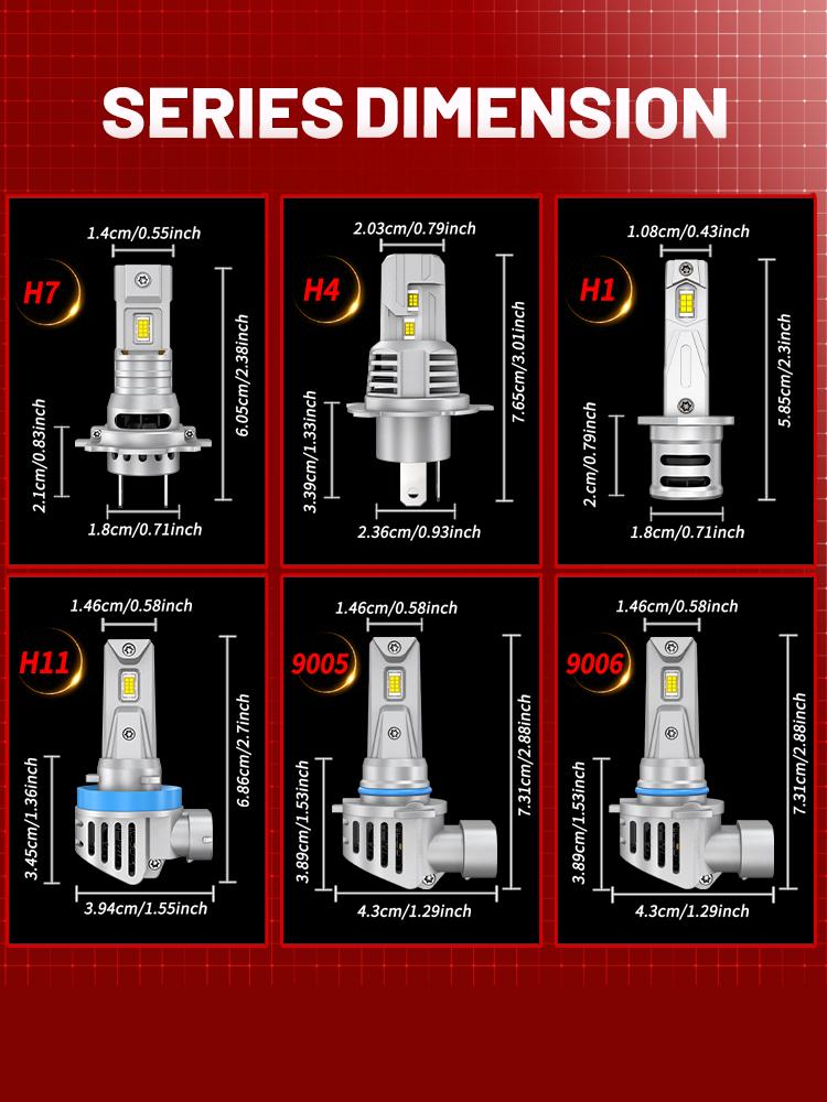 2pcs H7H4 H11 H1 LED Headlight Canbus 50000LM Light Bulbs for Car With Fan Turbo Lamp 6000k Auto LED 9005 HB3 9006 HB4  Light Fog Lamp Plug&Play 12V