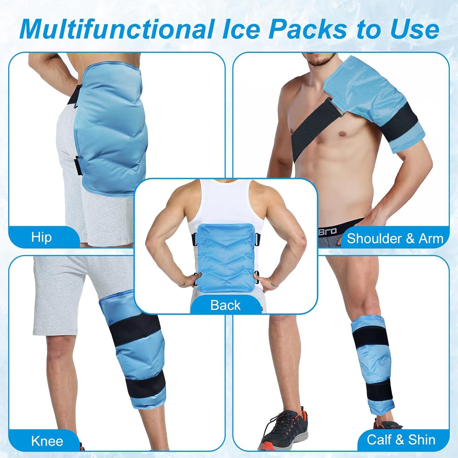 Rainbow Gel Ice Pack Reusable for Pain Relief, 15 × 12" Cold Packs for Back Shoulder, Hip, Wrap Around Entire Knee, Hot Cold Compress Therapy