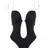 Transparent Strap Jumpsuit with Padded Bust, Backless Moderate Shaper, Backless Bodycon Design, Casual Regular Length, All Seasons Wear, Single Piece