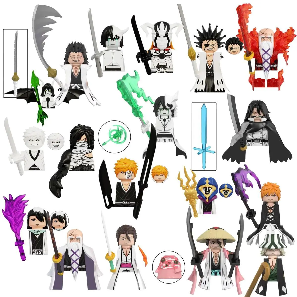 Blind Box KDL824 WM6164 Building Blocks Mini Model Figures Anime Bleach Kurosaki Ichigo Kuchiki Rukia Cartoon Christmas Gift Toy