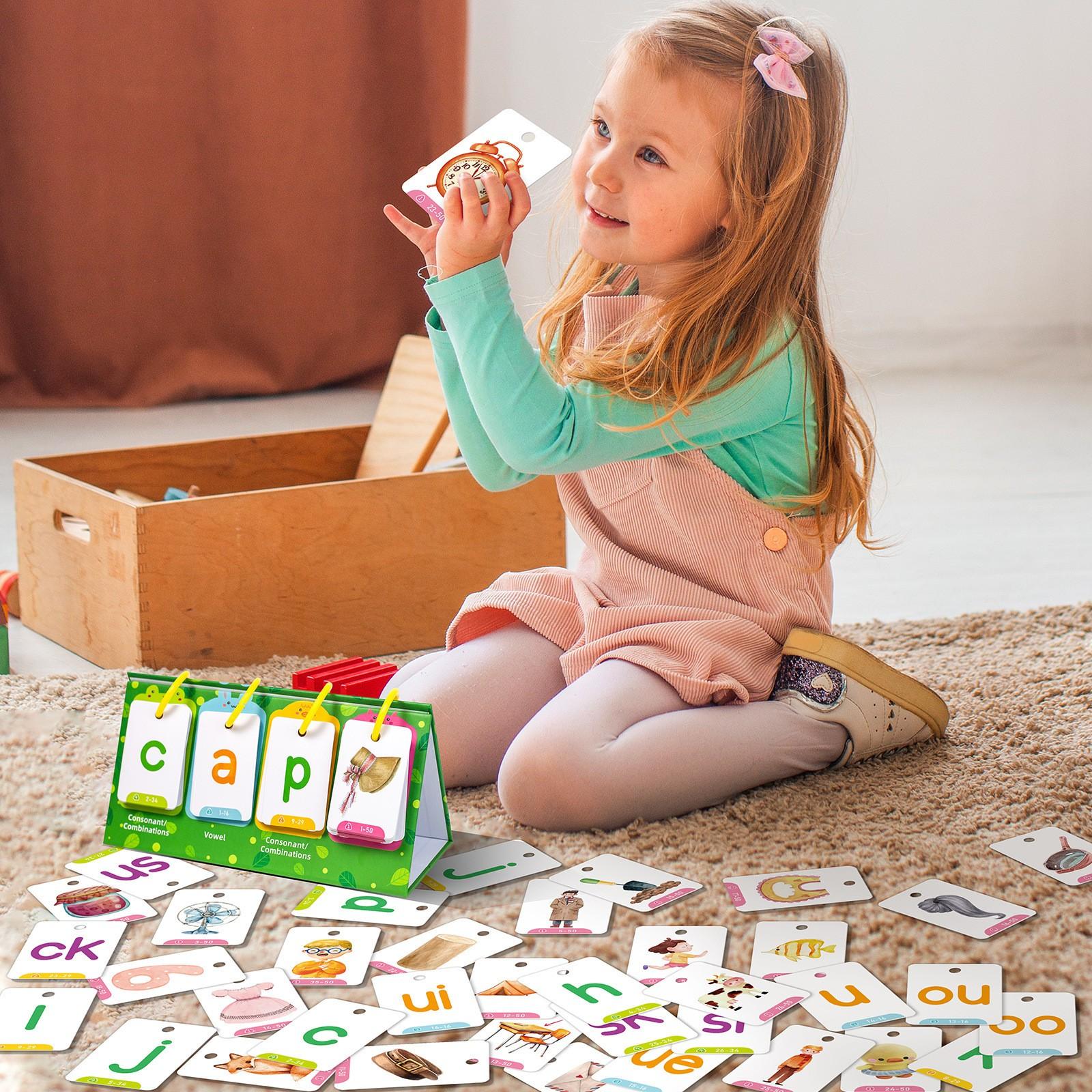English Phonics Desktop Cards, Vowel Consonant Combinations, Early Education Learning Tool, Educational Toys for Kids, Toddler Flash Cards, Visual Stimulation Cards