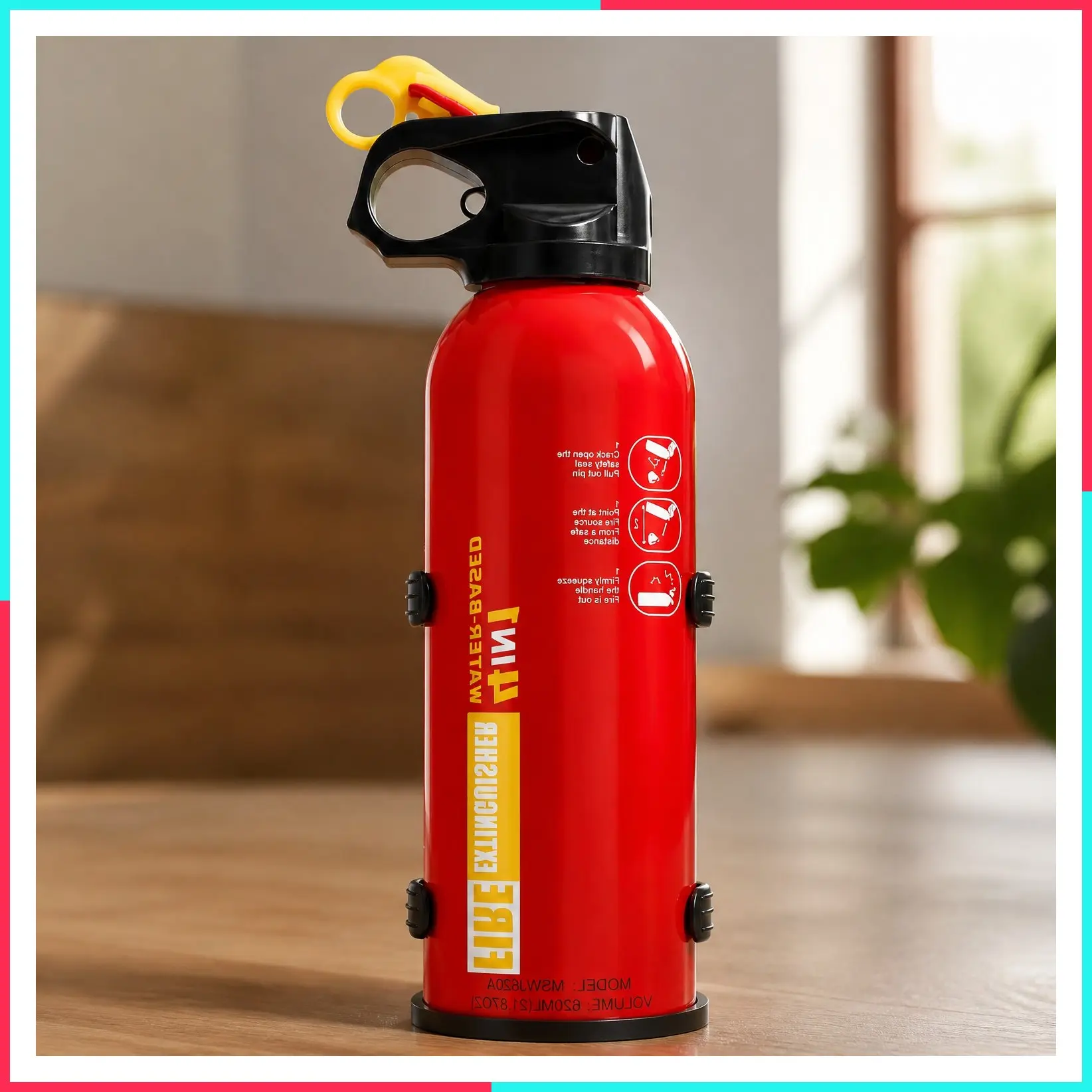 Portable 4-in-1 Mini Fire Extinguisher for Home, Garage, Kitchen & Car | For Electric, Textile & Grease Fires | Non-Toxic, Easy Clean | Wall Mount Included (1 Pack)