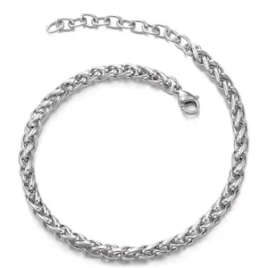 Classic Stainless Steel Franco Chain Anklet Bracelet for Women, Adjustable
