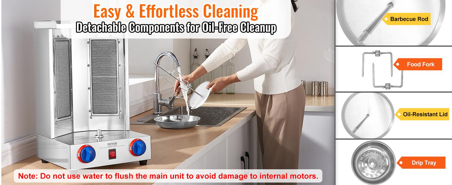 VEVOR Shawarma Grill Machine, 13 lbs Capacity, Chicken Shawarma Cooker Machine with 2 Burners, Gas Vertical Broiler Gyro Rotisserie Oven Doner Kebab Machine, for Home Restaurant Kitchen Parties