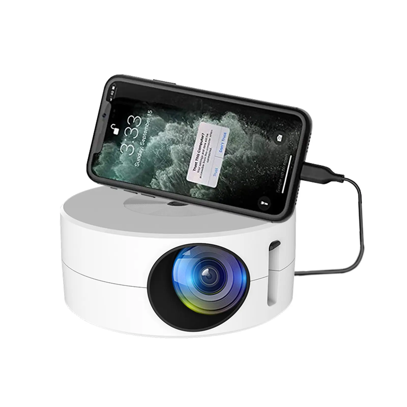 White - Wired screen mirroring for mobile phones