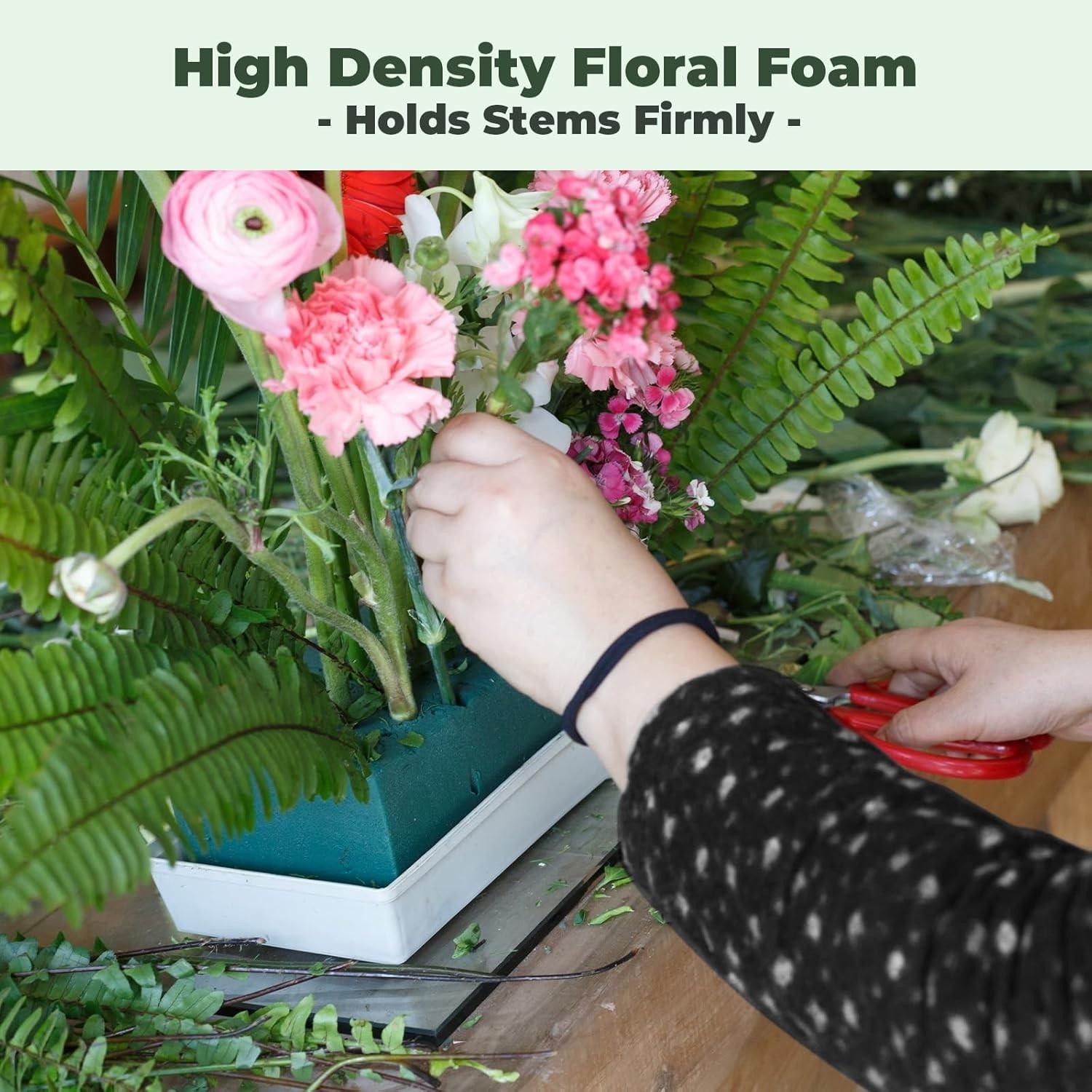 20-Pack Floral Foam Blocks, 9x4.25x3 Inches, for Fresh & Artificial Flowers, Wedding, Birthday, Garden Decorations