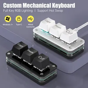 3 Keys Macro Programming Mini Keyboard for Photoshop Gaming Hotswap Programming Keypad Copy Paste Mini Button Macropad mouse accessory usb plug-and-play rapid trigger hall