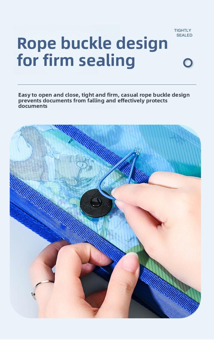 A4 Transparent Document Bag with 3D Edges Waterproof Single Layer Large Capacity for Students Exam Papers Office File Storage