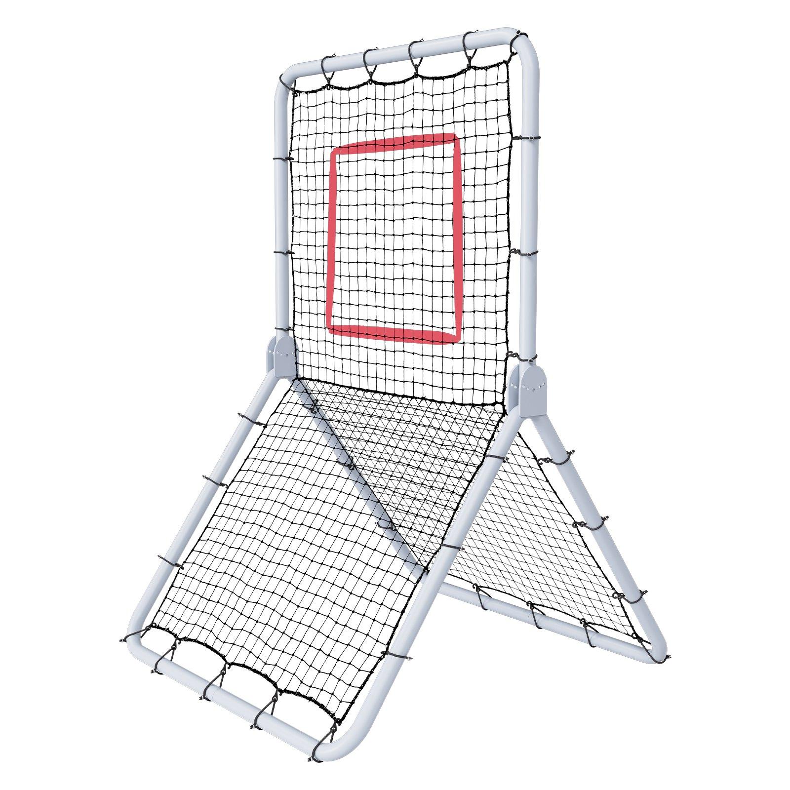 VEVOR Baseball And Softball Rebounder Net, 3.5 x 6 ft PitchBack Baseball Pitching Nest, Softball Pitchback Net, Fielding Trainer, Bounce Back Net for Fielding/Throwing Practice, 5 Adjustable Angles
