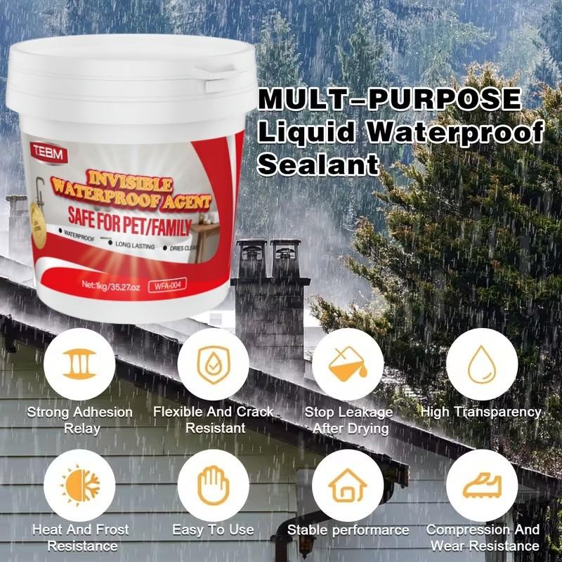 Invisible Waterproof Sealant with Brush, Quick-Dry Transparent Repair Glue, Durable Sealing Paint for Shower, Walls, Roof, DIY Home Improvement