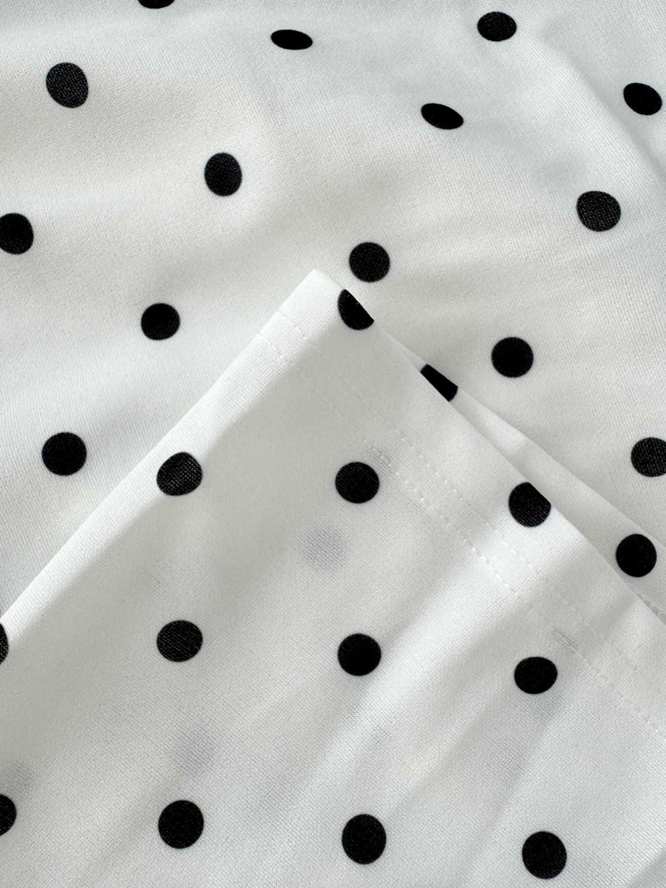White Polka Dot Cap Sleeve Maxi Dress Women Round Neck A-Line Full Skirt Elegant Boho Formal Party Dress Wedding Guest Outfit Summer Going Out Fashion, Wedding Guest Dresses, Womenswear