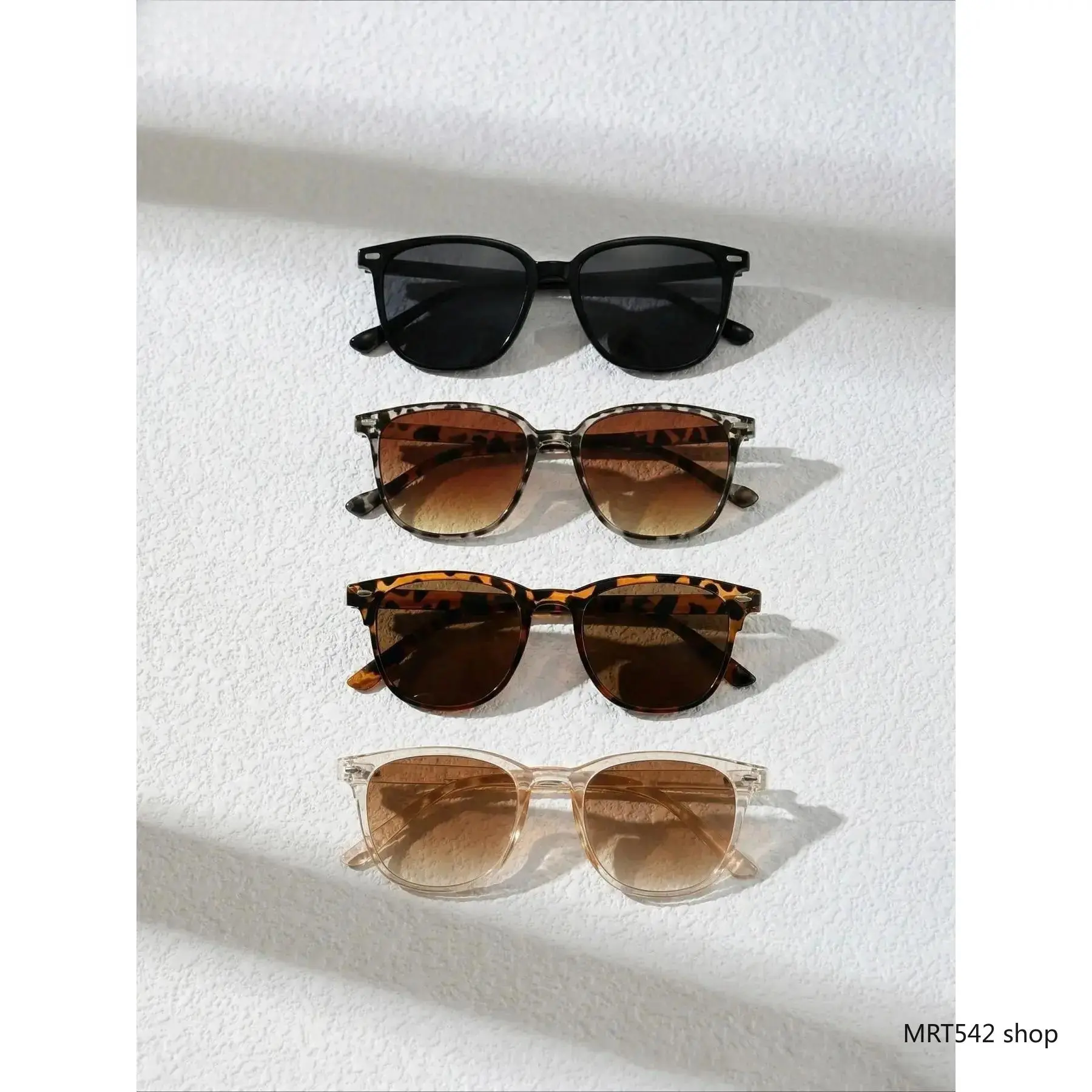 4-Pack Retro Square Sunglasses for Women Men Trendy Y2K Vintage Thick Frame Fashion Shades Lightweight UV400 Protection Eyewear Bulk for Driving Beach Vacation Festivals Daily Wear