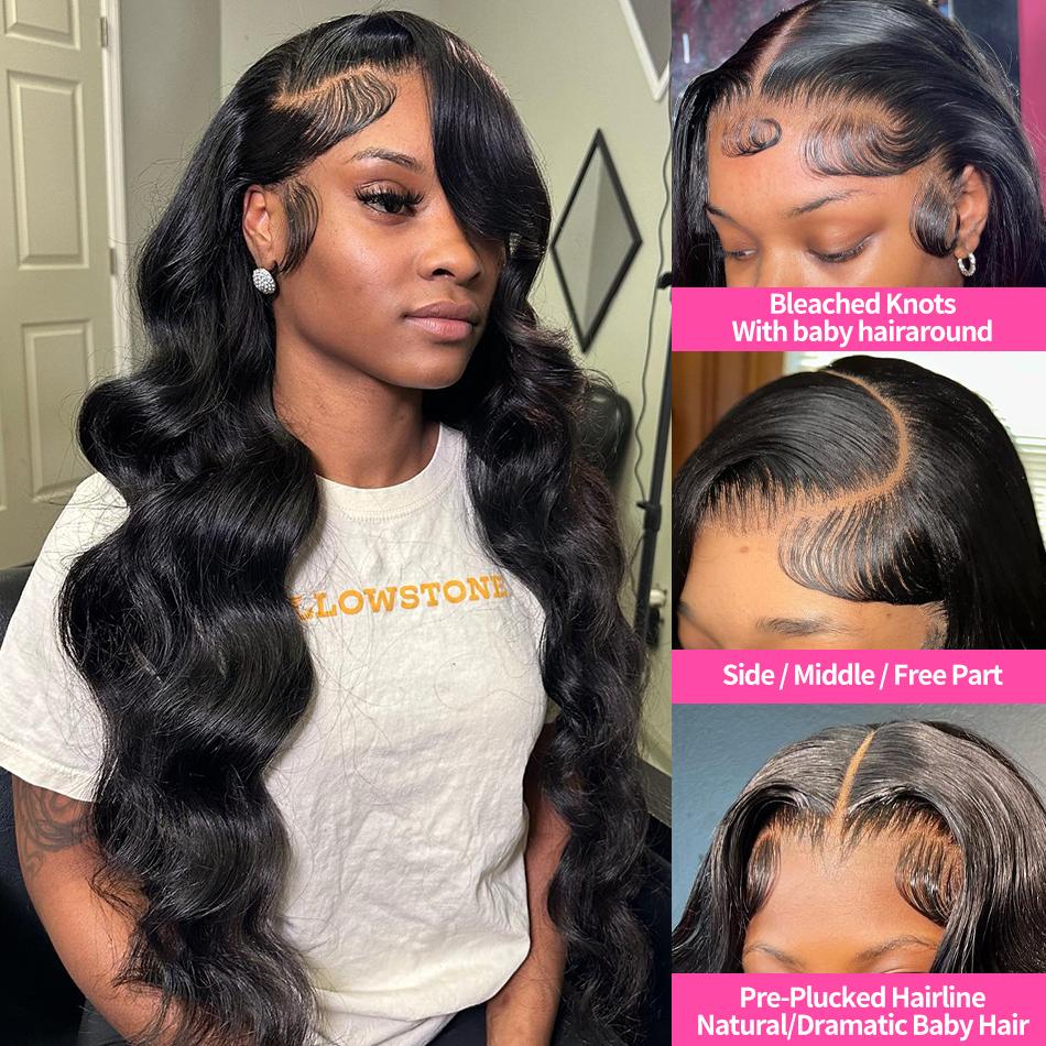 360 Body Wave Lace Front Wigs Human Hair Pre Plucked 13x6 Lace Frontal Wigs Human Hair Hd Transparent Lace Wig for Women With Baby Hair Natural Color 360 Body Wave Lace Front Wigs Human Hair Pre Plucked 13x6 Lace Frontal Wigs Human Hair Hd Transparent Lace Wig for Women With Baby Hair Natural Color