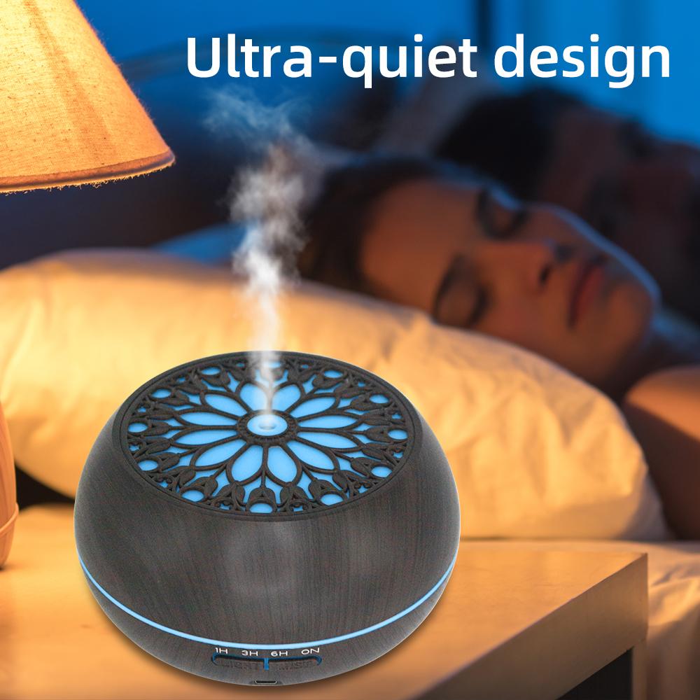 16.91oz 5-in-1 Essential Oil Diffuser for Clean Air, Humidity Control & Calming Aromas (Includes 6 Oils, Auto-Off Timer)