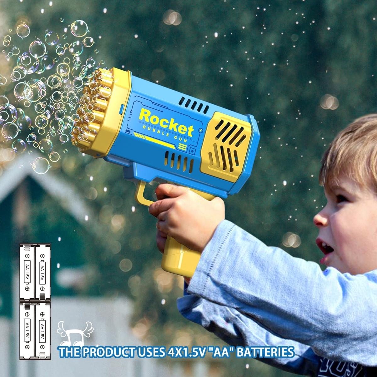 40-Hole Magical Powder Space Bubble Gun, Automatic Bubble Blower, Gatling-Style Bubble Shooter with Colorful LED Lights, Outdoor Family Toy for Kids 3+, Perfect Christmas or Birthday Gift