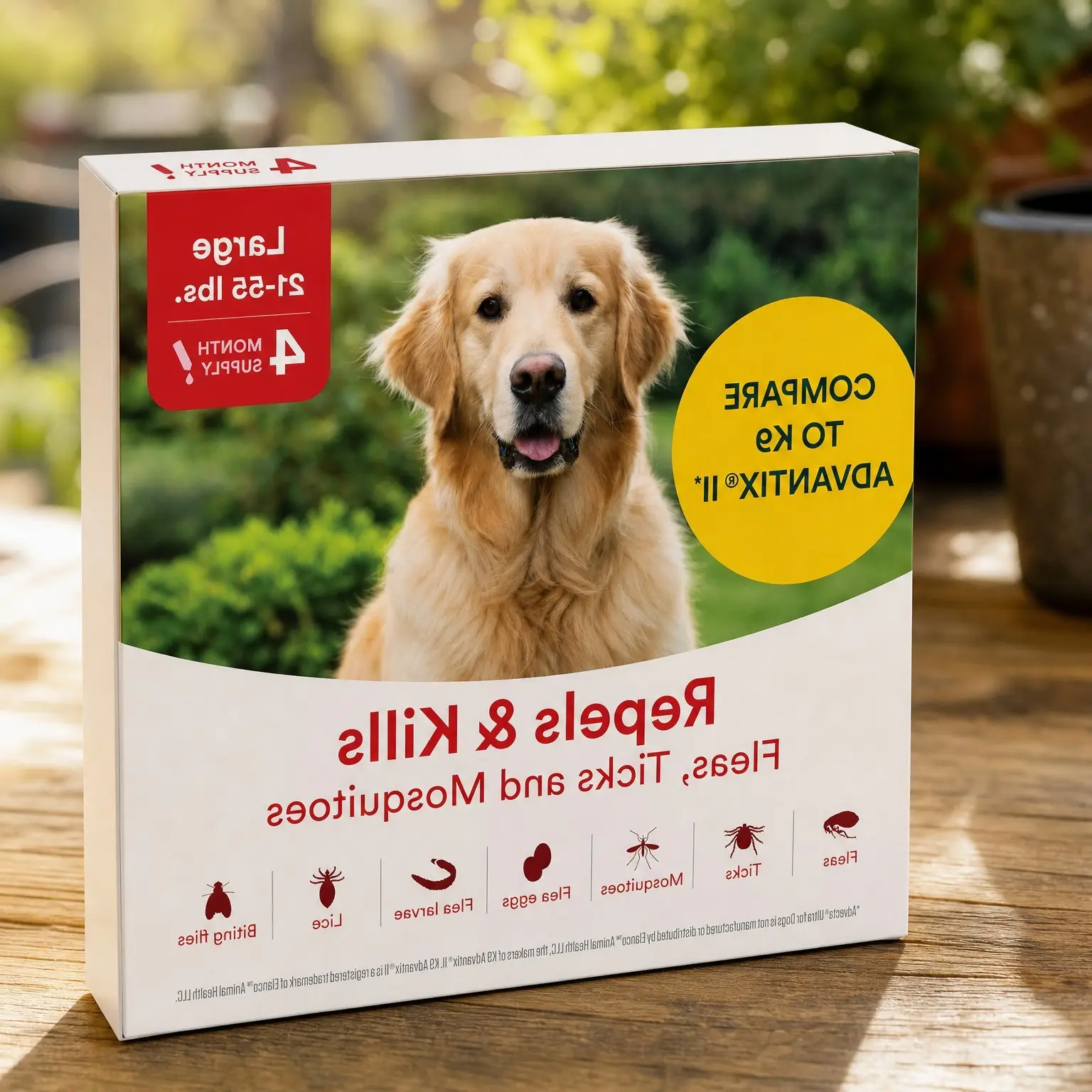 Large Dog Flea and Tick Prevention - Fast Acting Waterproof Topical Drops, Kills Fleas, Ticks & Mosquitoes on Contact, Breaks Flea Life Cycle, 4-Month Supply | Imidacloprid, Permethrin & PyriproxyfenGift