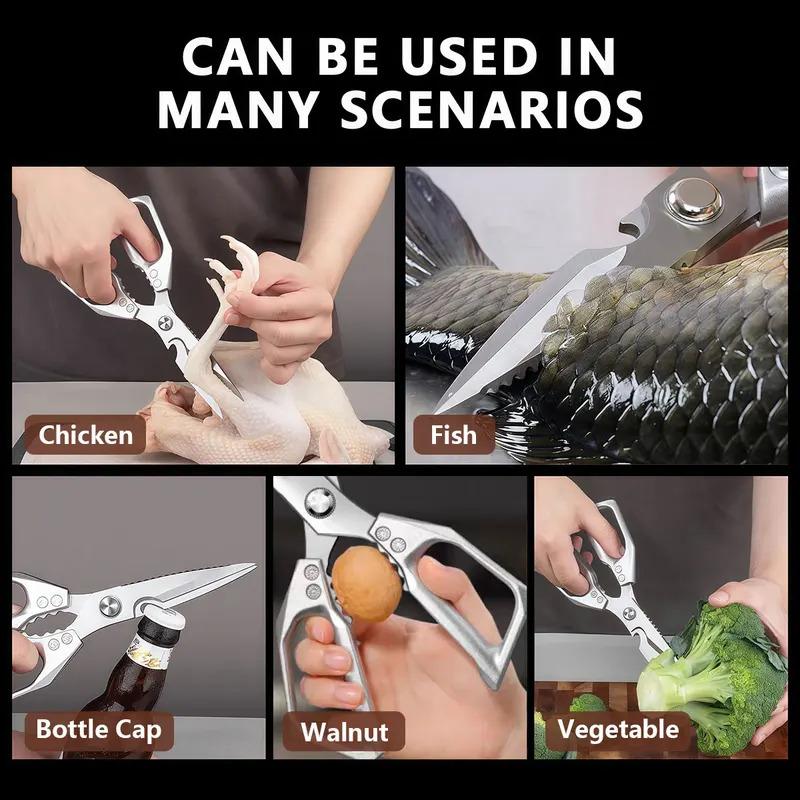 1/2 piece set of multifunctional stainless steel kitchen scissors, which can easily cut vegetables, meat, and fish, is a practical and durable kitchen essential tool