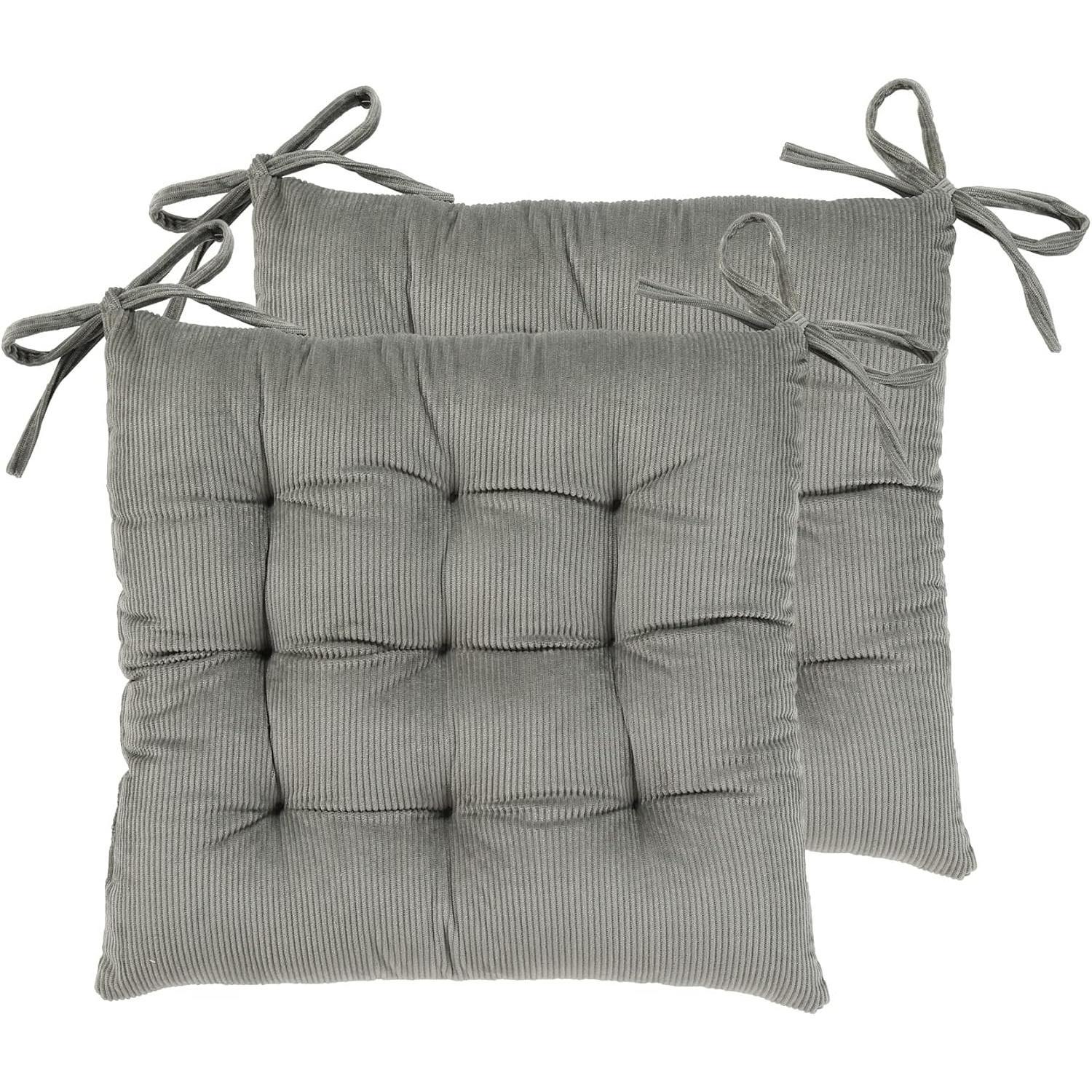 Corduroy Chair Cushion with Ties Ultra Soft Warm Floor Cushion for  Reading Nook Comfortable Square Seat Cushion for Adult 15.7”x15.7”, Khaki