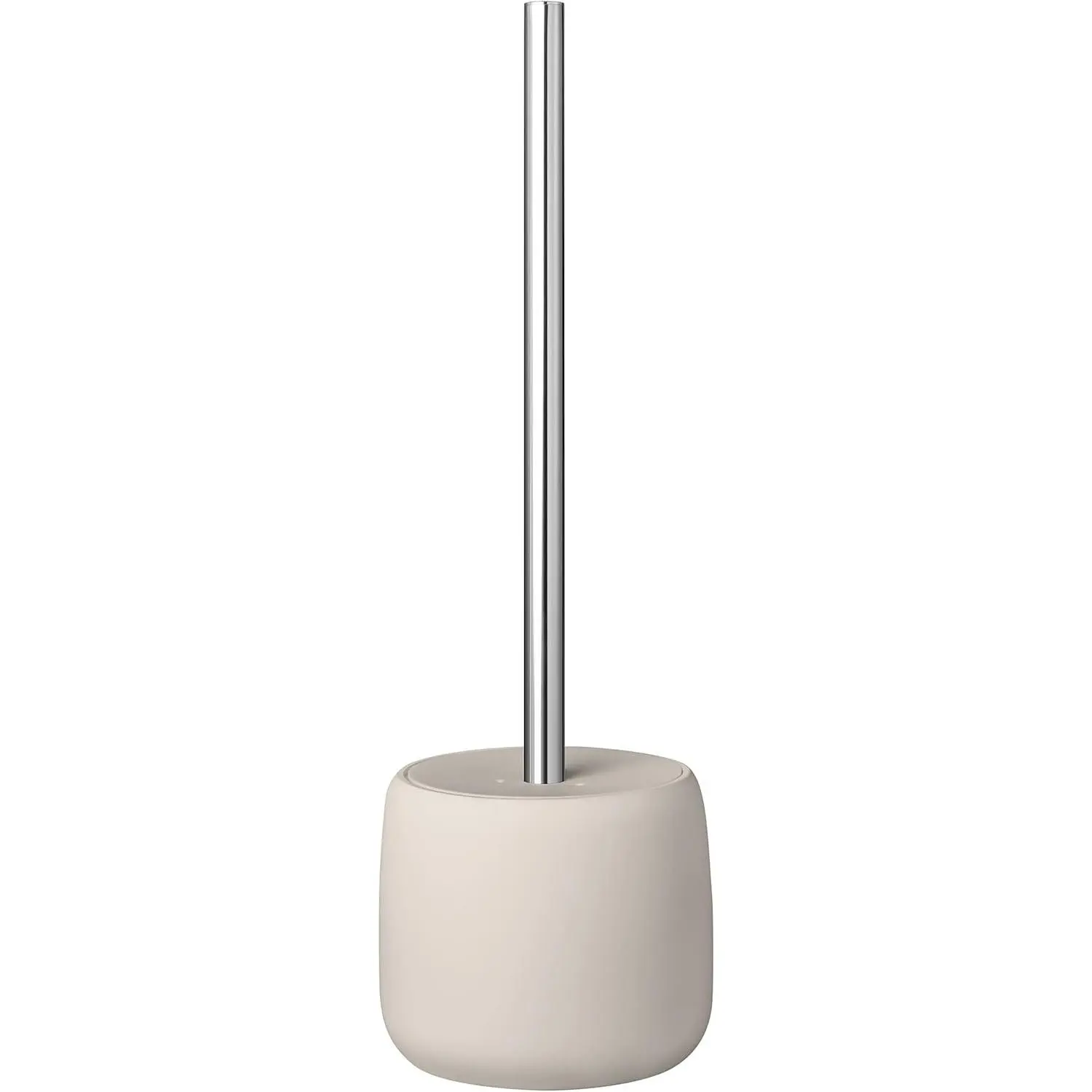 SONO Toilet Plunger with Decorative Holder - Ceramic Soft Touch with Stainless Handle - Modern Design - Moonbeam (Beige)