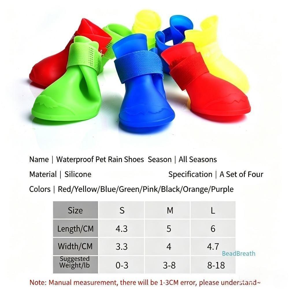Soft Silicone Dog Rain Boots, Anti-slip Dirt-proof Pet Shoes All Season Footwear for Large Breeds