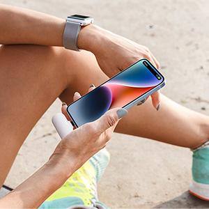 iWALK Mini Lightning Power Bank 4500mAh Portable Charger with Built-in Lightning Plug for iPhone 14/13/12/8/7/6/XR/X/SE Series & AirPods White Durable Pocket-Sized Design