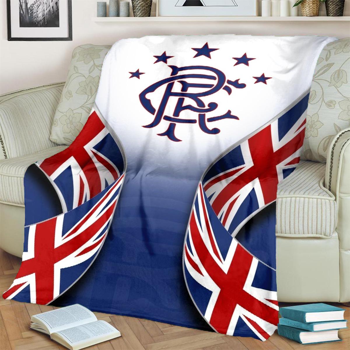 Union Jack Rangers printed cute cartoon plush blanket suitable for all seasons, soft and comfortable sofa mattress, office outdoor blanket, camping travel home blanket, Black Friday Christmas holiday gift C898