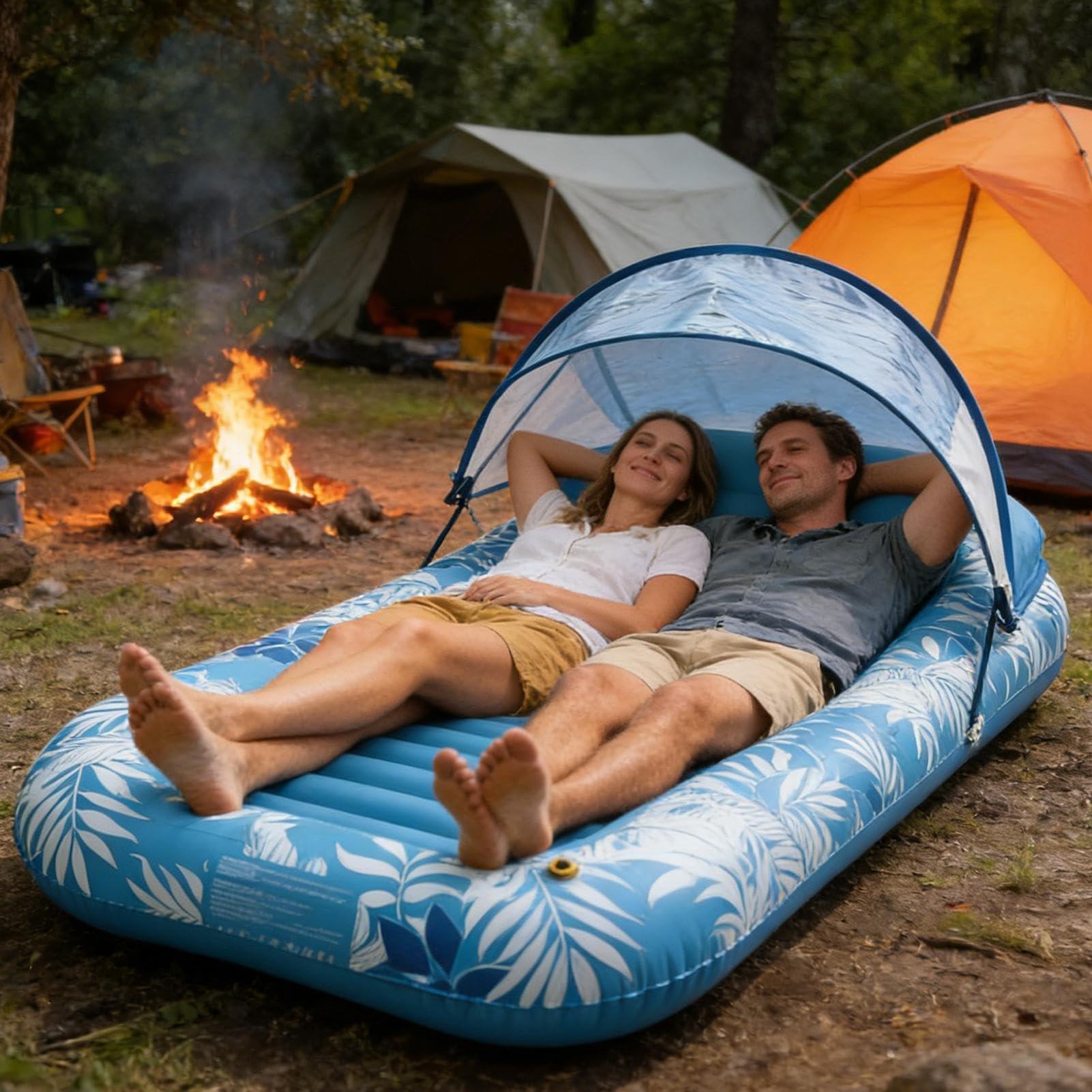 Inflatable Water Hammock, Foldable Striped Floating Bed, Inflatable Float Chair, Pool Party, Beach Fun, Relaxing Water Lounger, Inflatable Pool Floats, Pool Floaties
