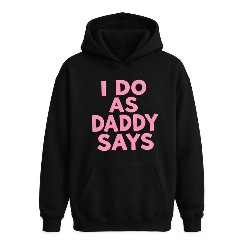 "I Do As Daddy Says"gift round neck Graphic T-Shirt -Letter summer Casual Tee, Casual Attire All season Apparel Relaxed Style Top Durable Print Shirt