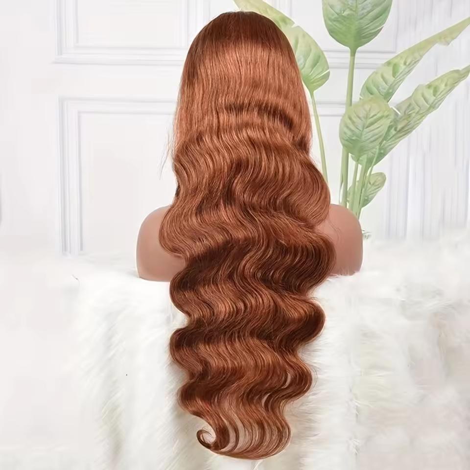 Bling Hair #33 Reddish Brown(Ginger) 13x4 Lace Front Wigs 180% Density Body Wave Lace Front Wigs Pre Plucked 13x6 Lace Wigs For Black Women