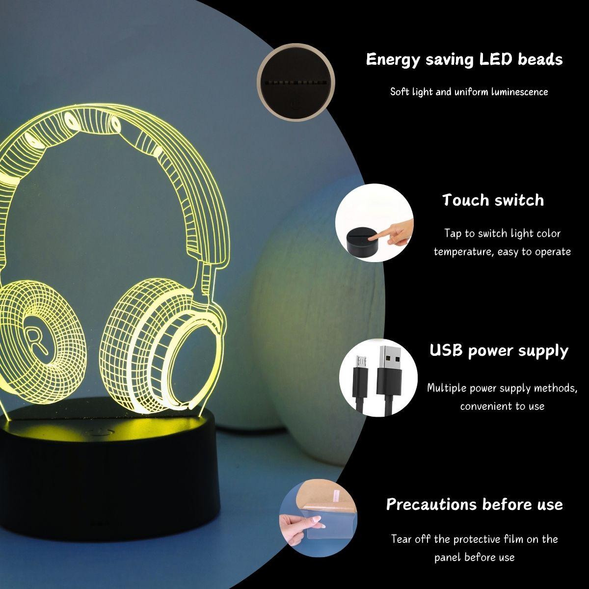 3D Game Controller Light, Led Party Light, Touch Sensor Control, 7 Color Changes, Gaming Room Decor, Perfect Gift for Gamers & Christmas Holidays