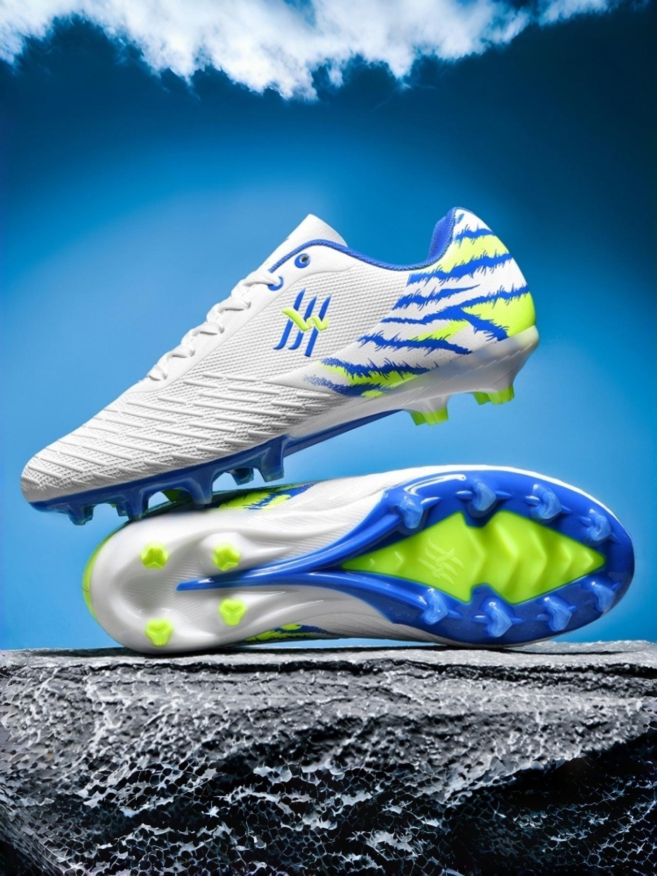 1 Pair Unisex Actual Combat Training Football Shoes TPU Rubber Anti-Slip Long & Short Studs Outsole Speed Up Anti-Slip Comfortable Wrap For Match And Training