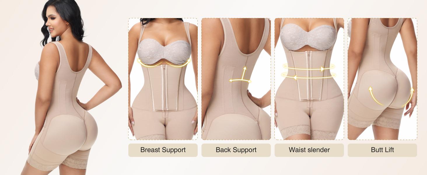 ChicCurve New BBL Shapewear Extreme Waist Belt Shapewear for Women Stage 3 Tummy Control Butt Lifter Bodysuit for 2025 Open Crotch with Zipper