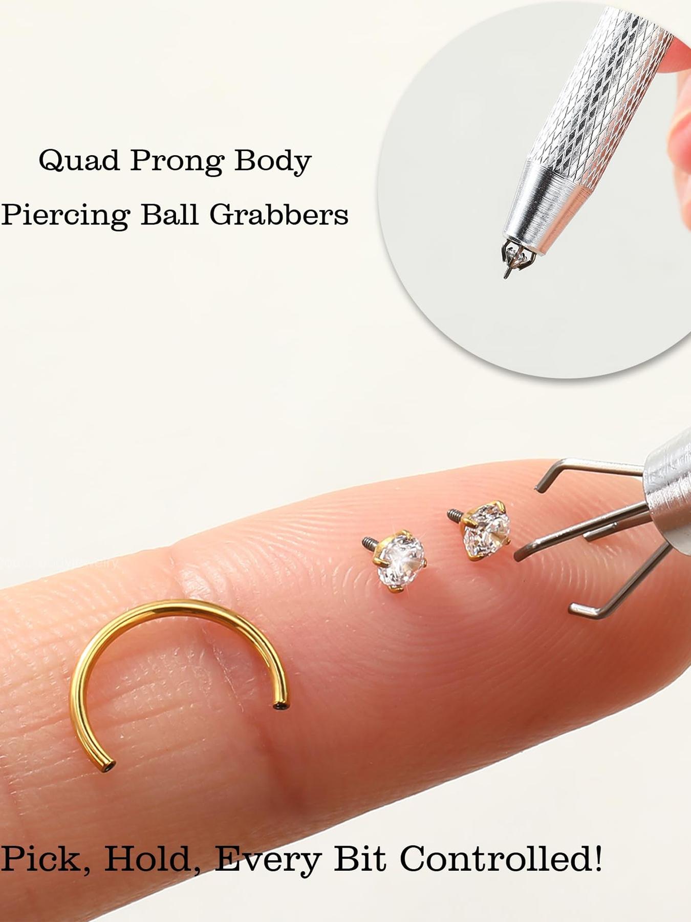 Horseshoe Nose Rings Studs, 20G/18G Internally Threaded Nose Rings For Women, 316L Surgical Steel Double Cubic Zirconia Nose Studs, Lip Eyebrow Helix Ear Piercing Jewelry