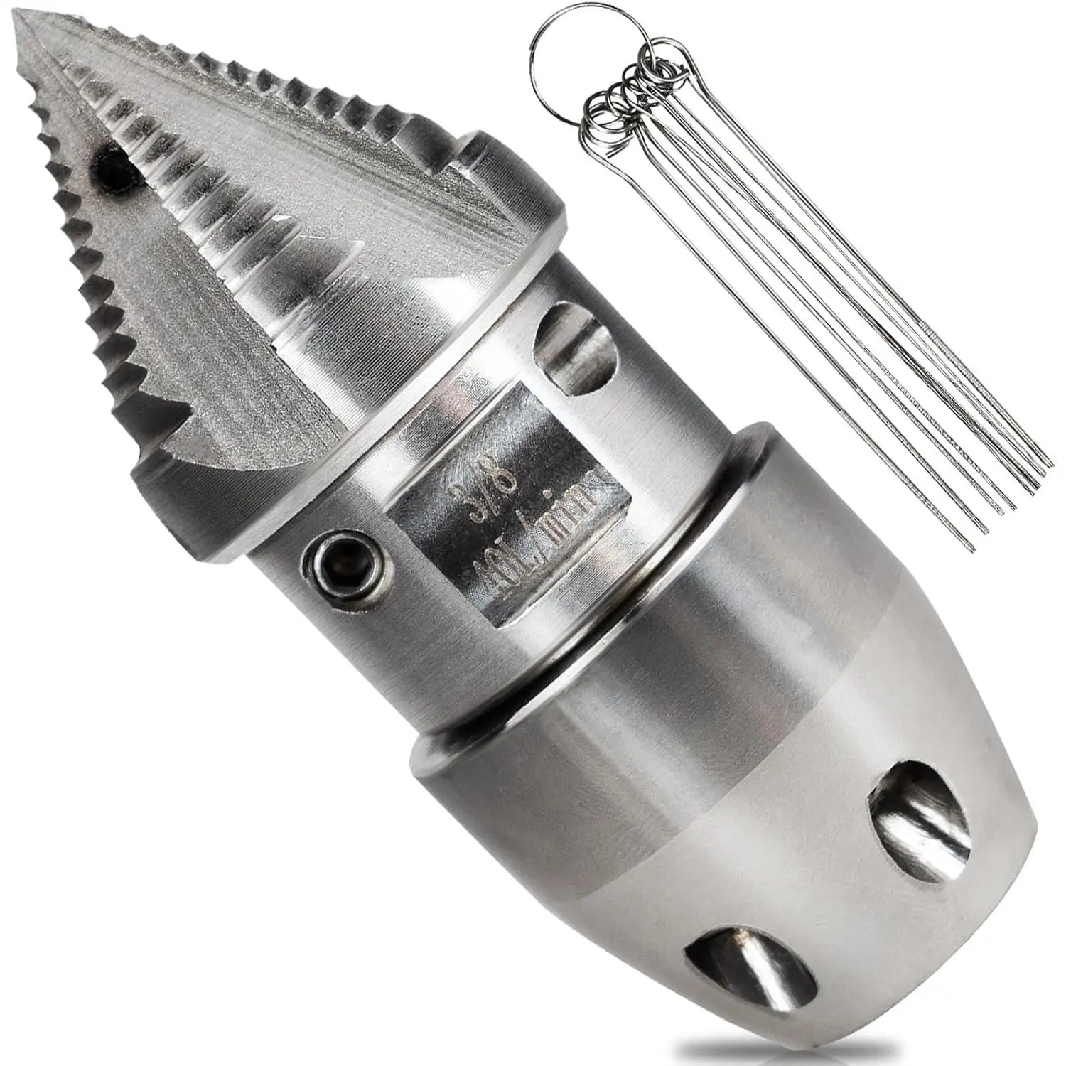 Stainless Steel 3/8 NPT Female Sewer Jetter Nozzle, Fast Rotating for 2900 PSI 40 L/min Pressure Washer, Flushes Municipal Drain Pipes