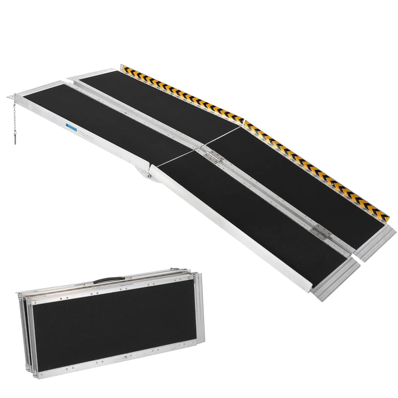 Portable Wheelchair Ramp, Non-Slip Aluminum Folding Handicap Ramp with Non-Skid Surface and Reflective Strips, Door Threshold Ramps for Car, Doorways, Curbs, Stairs, Cart