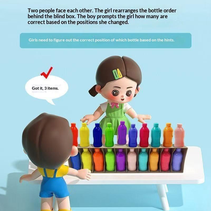 21-Piece Bottle Color Matching Game Set, Includes 20 Bottles and 1 Storage Rack, Fun Multiplayer Blind Guess Game, Ideal Holiday Gift