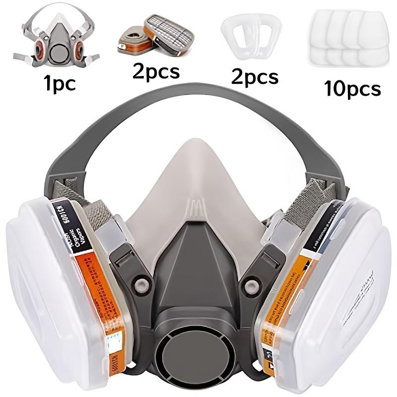 15 in1 Respirator Mask Reusable Half Face Cover Gas Mask, Paint Face Cover Face Shield with Filters for Painting,  Welding, Polishing,